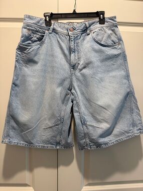 We The Free Light Blue Denim Bermuda Shorts